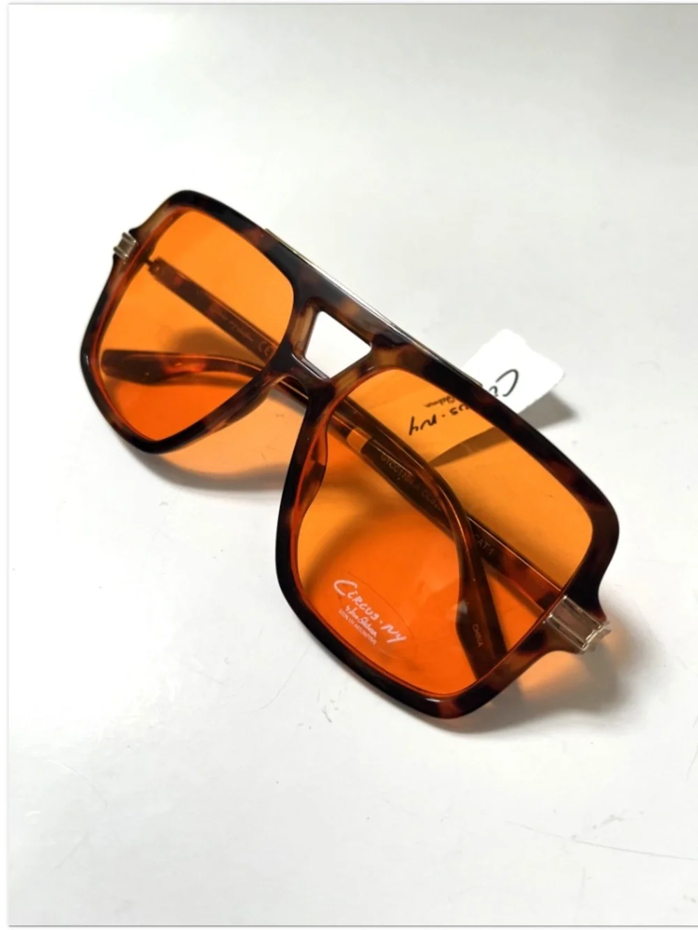 NWT CIRCUS BY SAM EDELMAN Aviator Double Bridge Sunglasses Tortoise  Amber Lens
